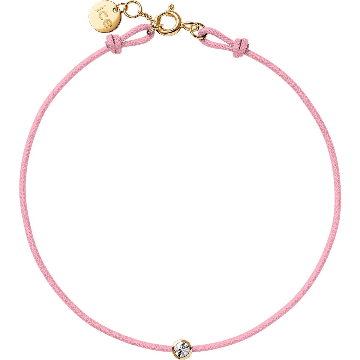 Bracelet Diamond Cord - Coton & diamant - Light Pink