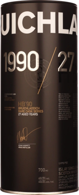 BRUICHLADDICH 27 YEARS 1990 HB'90 RARE CASK SERIES 70CL