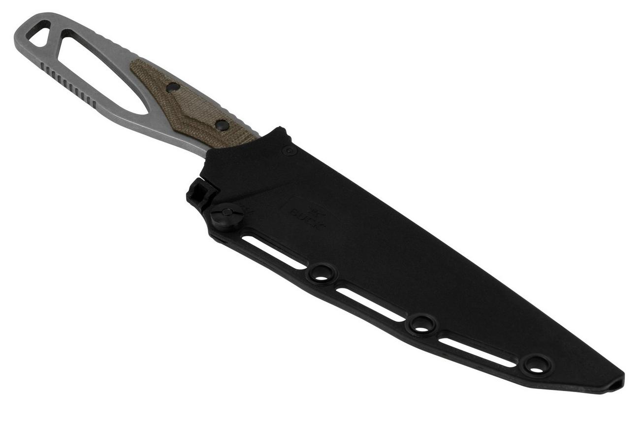 Buck PakLite Processor Pro 636GRS Green Micarta, vaststaand mes