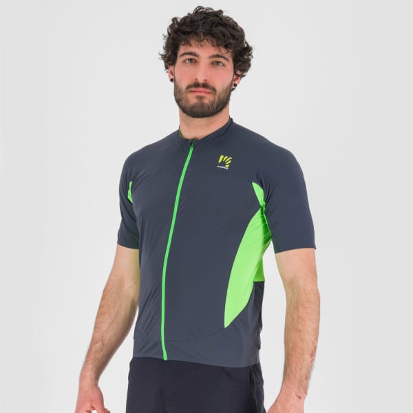 Maillot vélo KARPOS PRALONGIA JERSEY OMBRE BLUE/GREEN FLUO