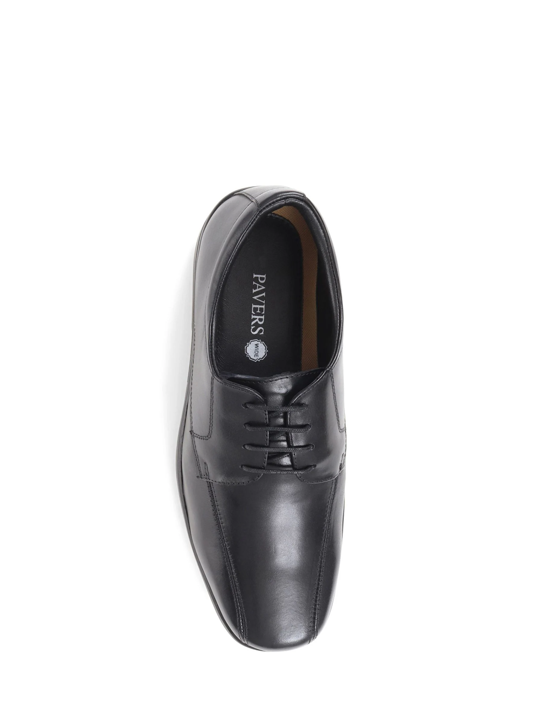 Pavers - Zwarte nette veterschoenen van leer voor heren