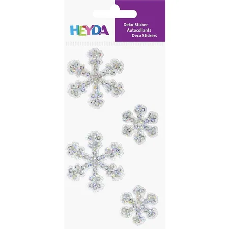 Heyda Weihnachts-Textilsticker Eiskristall, silber