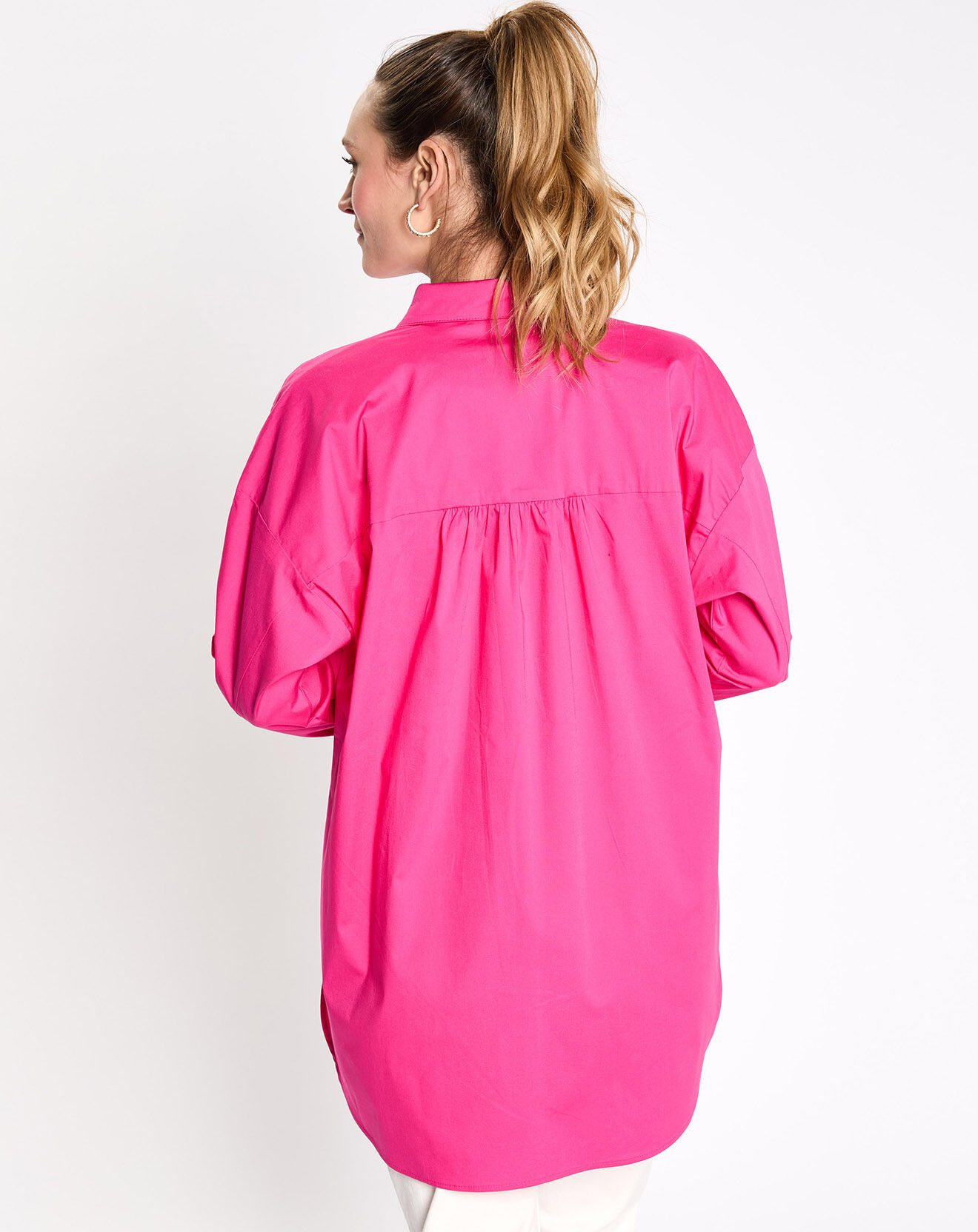 Esprit Chemise manches longues poches oversize rose vif