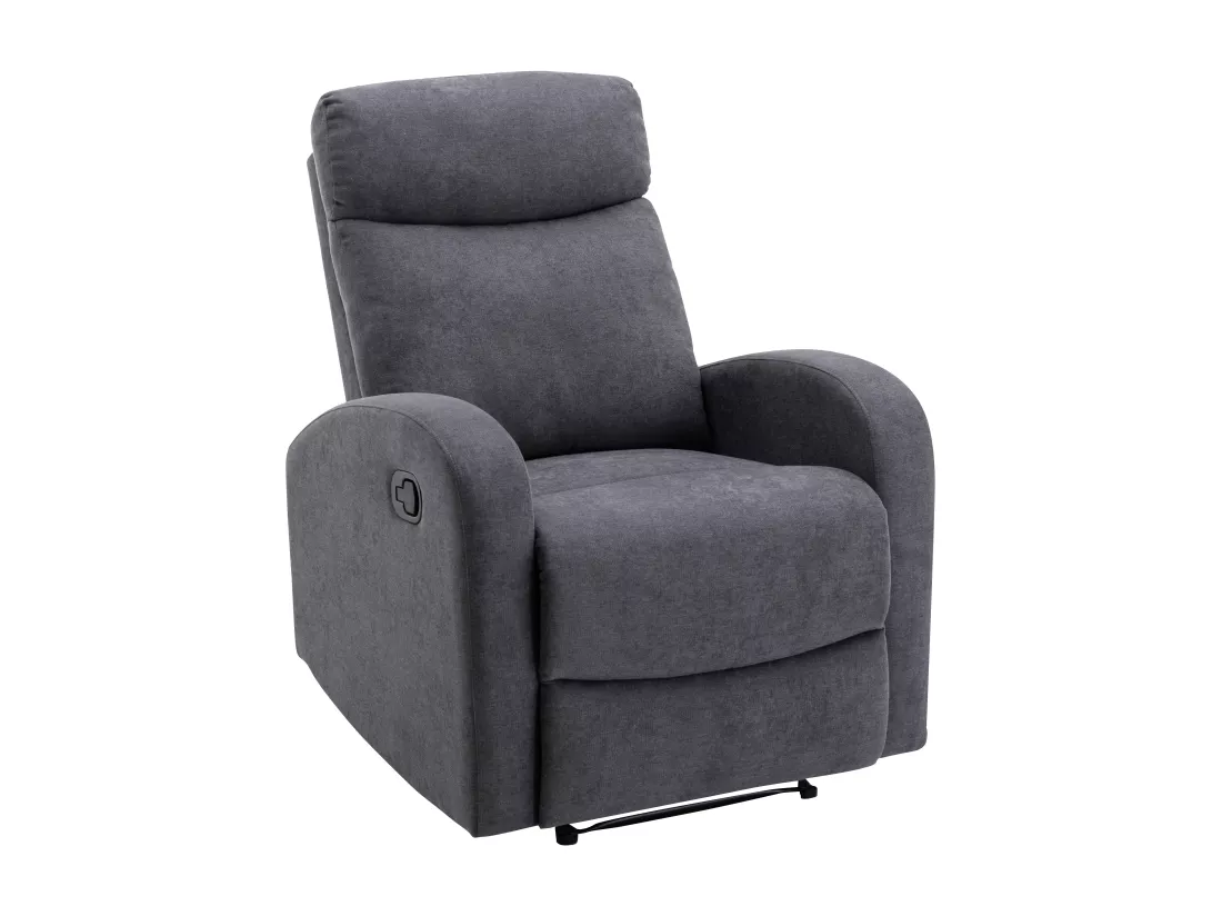 Canapé 3 places et fauteuil relax en tissu gris EVELYN