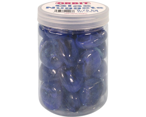 Aquarium decoratie glasnuggets 0,75 kg donkerblauw