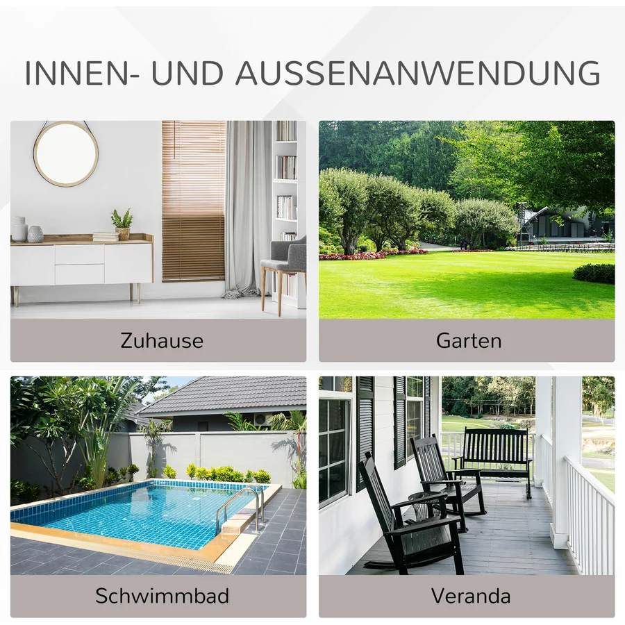 Outsunny 3 - Sitzer Rattansofa mit Kissen grau