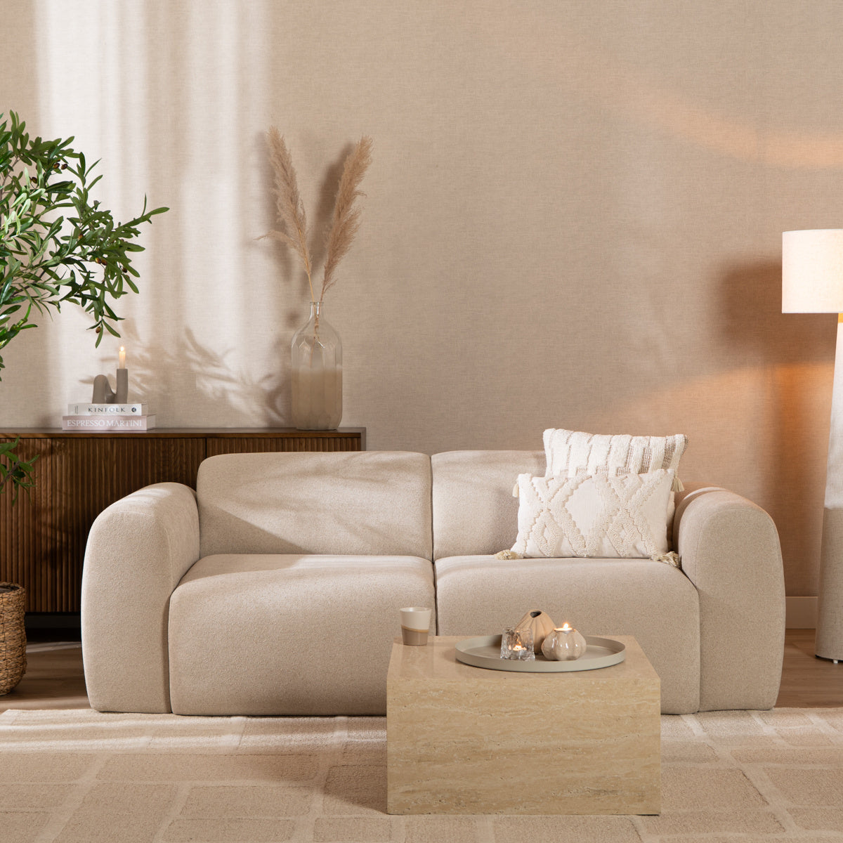 Bronx71 2,5-zits bank Maine chenille stof beige