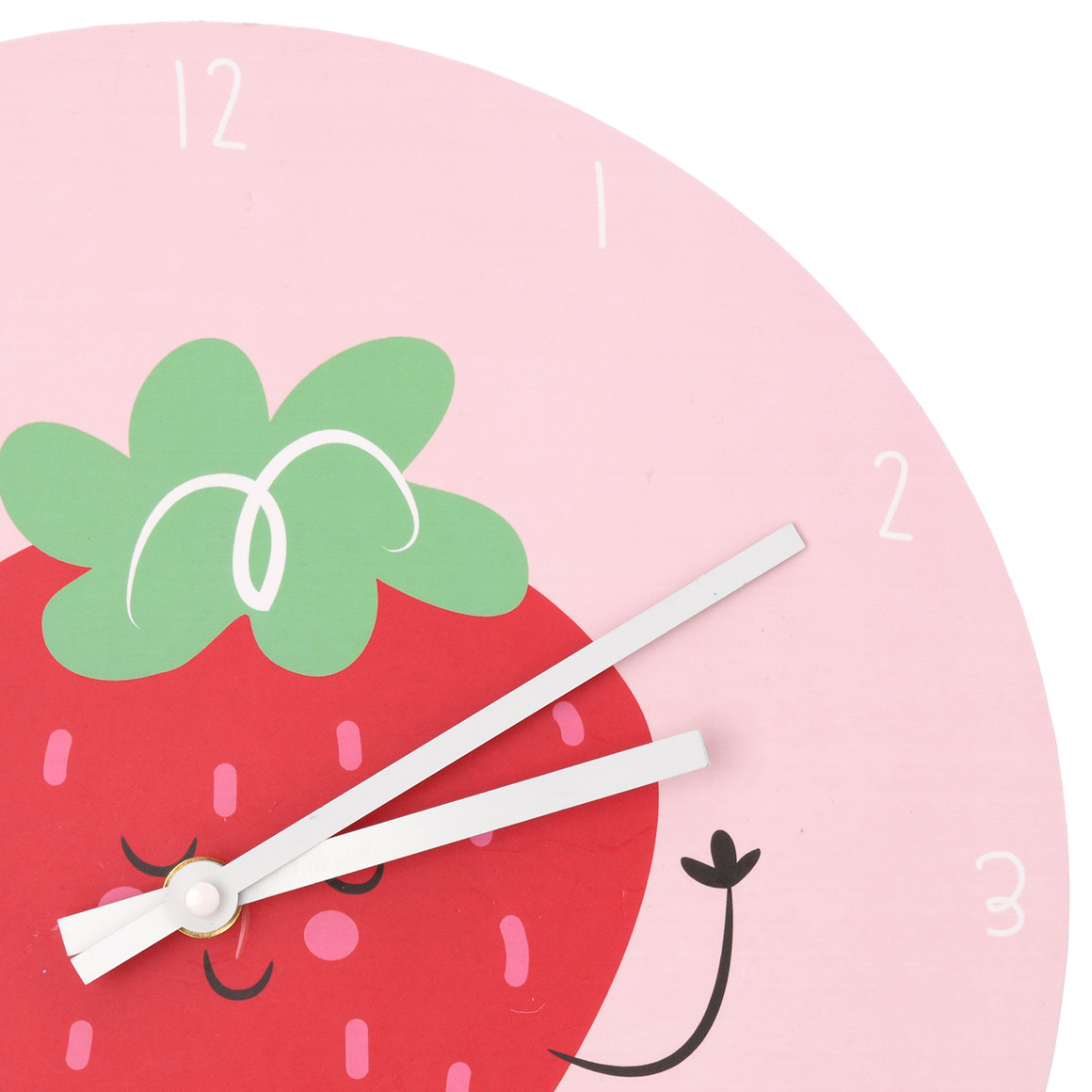 Topolino Wanduhr mit Erdbeer-Motiv rosa