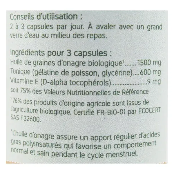 Nat & Form Bio Onagre Vitamine E 120 capsules