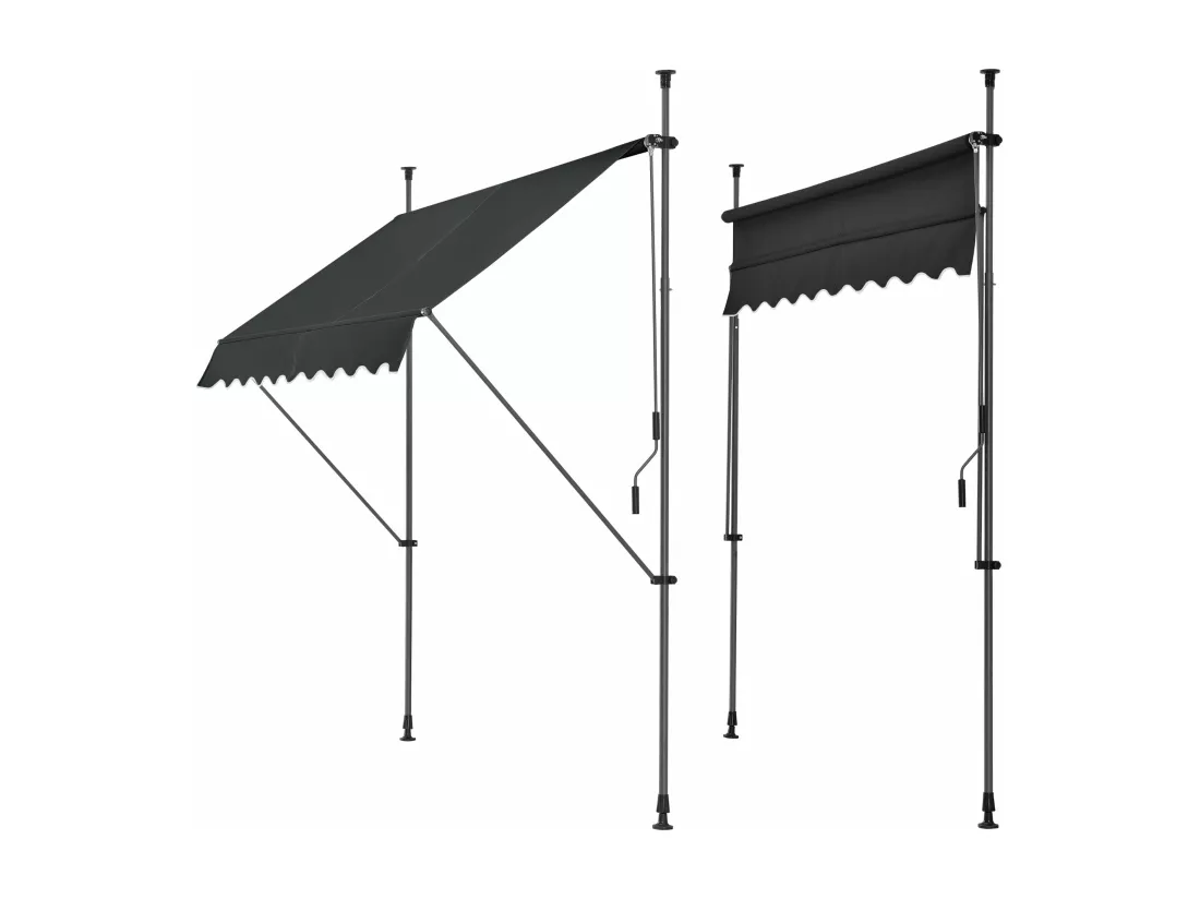 Store banne téléscopique acier noire 400 x 120 x 200 cm 03_0008347