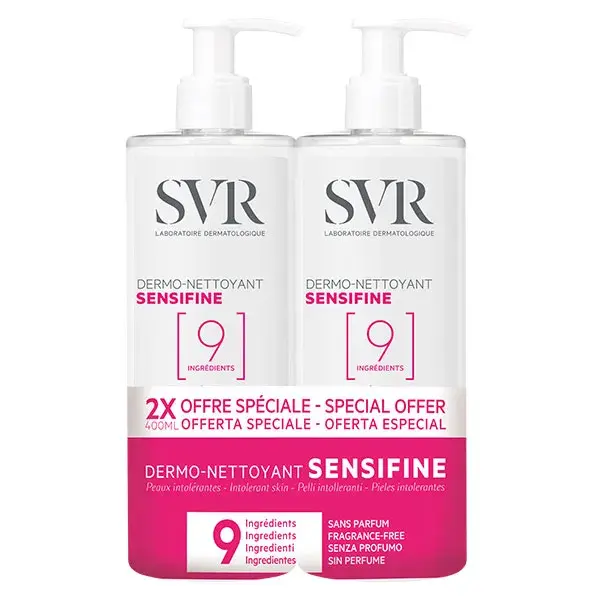 SVR Sensifine Duo Dermo Nettoyant Démaquillant Apaisant 400ml