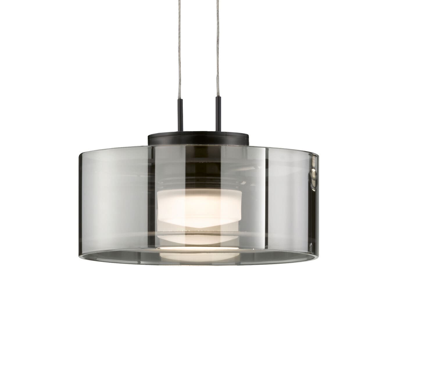 FISCHER & HONSEL LED Pendelleuchte LAVIN schwarz /Rauchglas