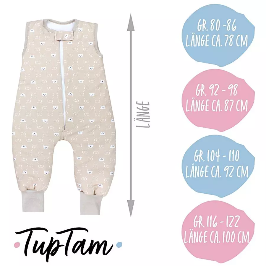 TupTam Baby  Winter Schlafsack mit Beinen 2,5 Tog beige