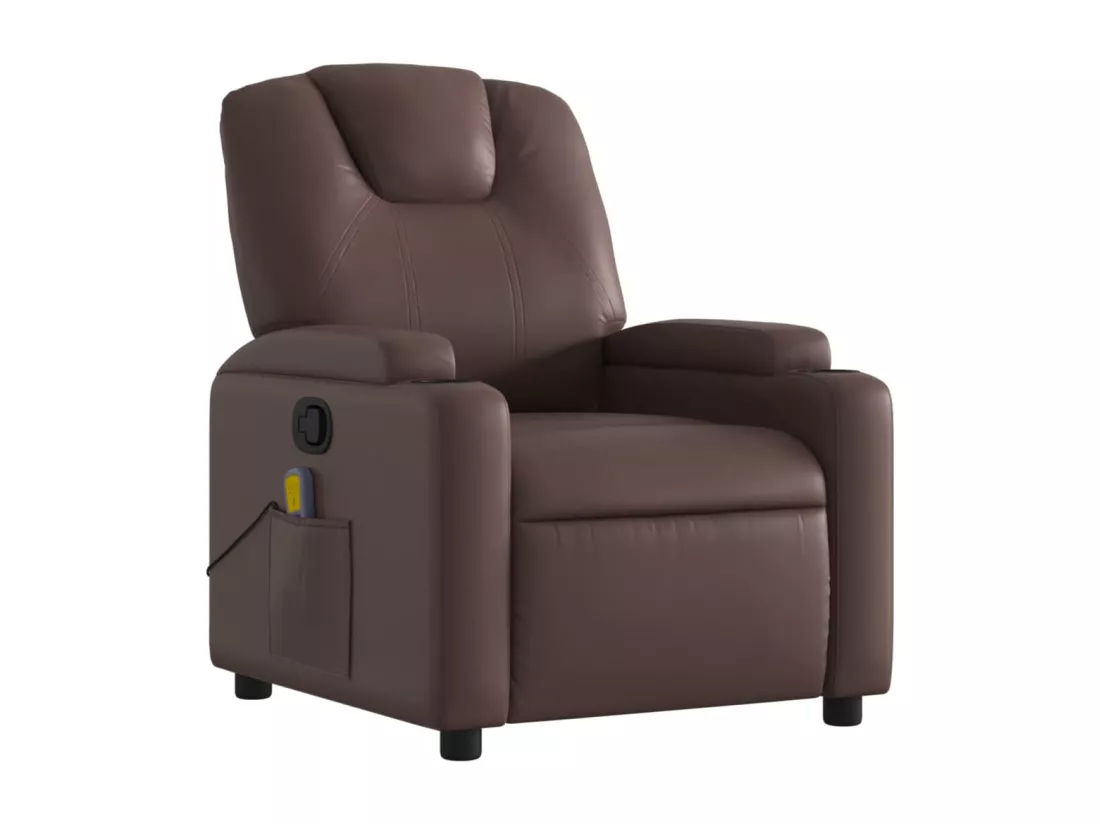 Fauteuil massant inclinable Marron Similicuir