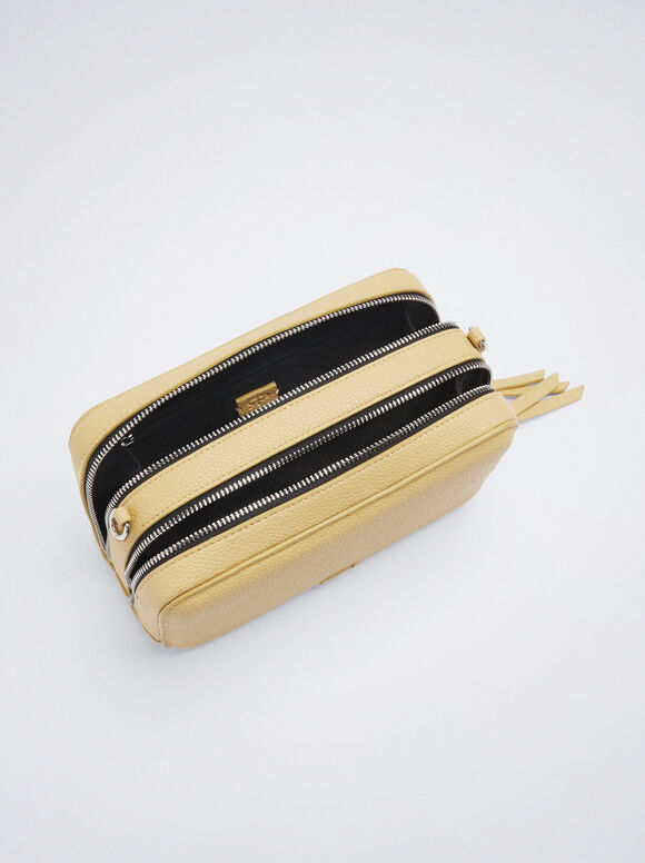 Bolso Bandolera Asa Tejido - Amarillo