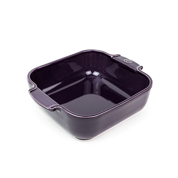 Plat carré en céramique Appolia 21 cm aubergine Peugeot