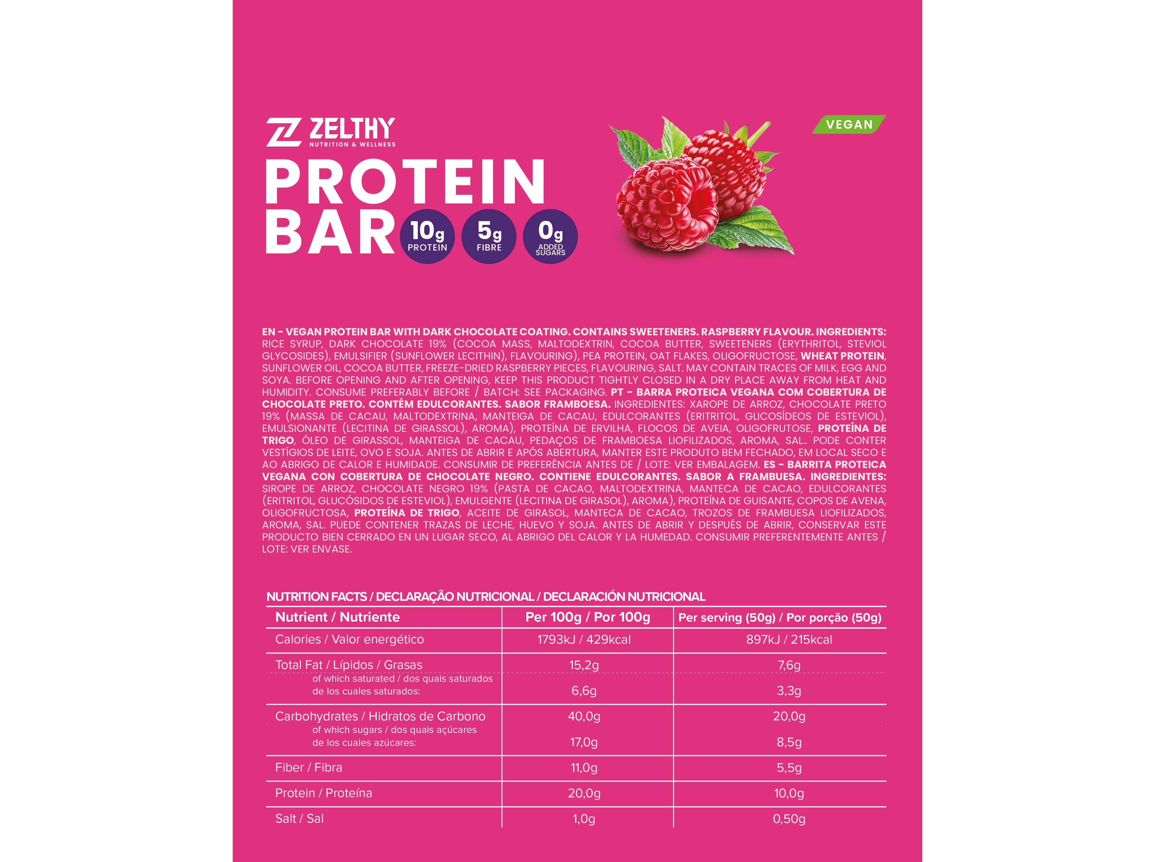 BARRAS PROTEINA ZELTHY FRAMBOESA 50GR