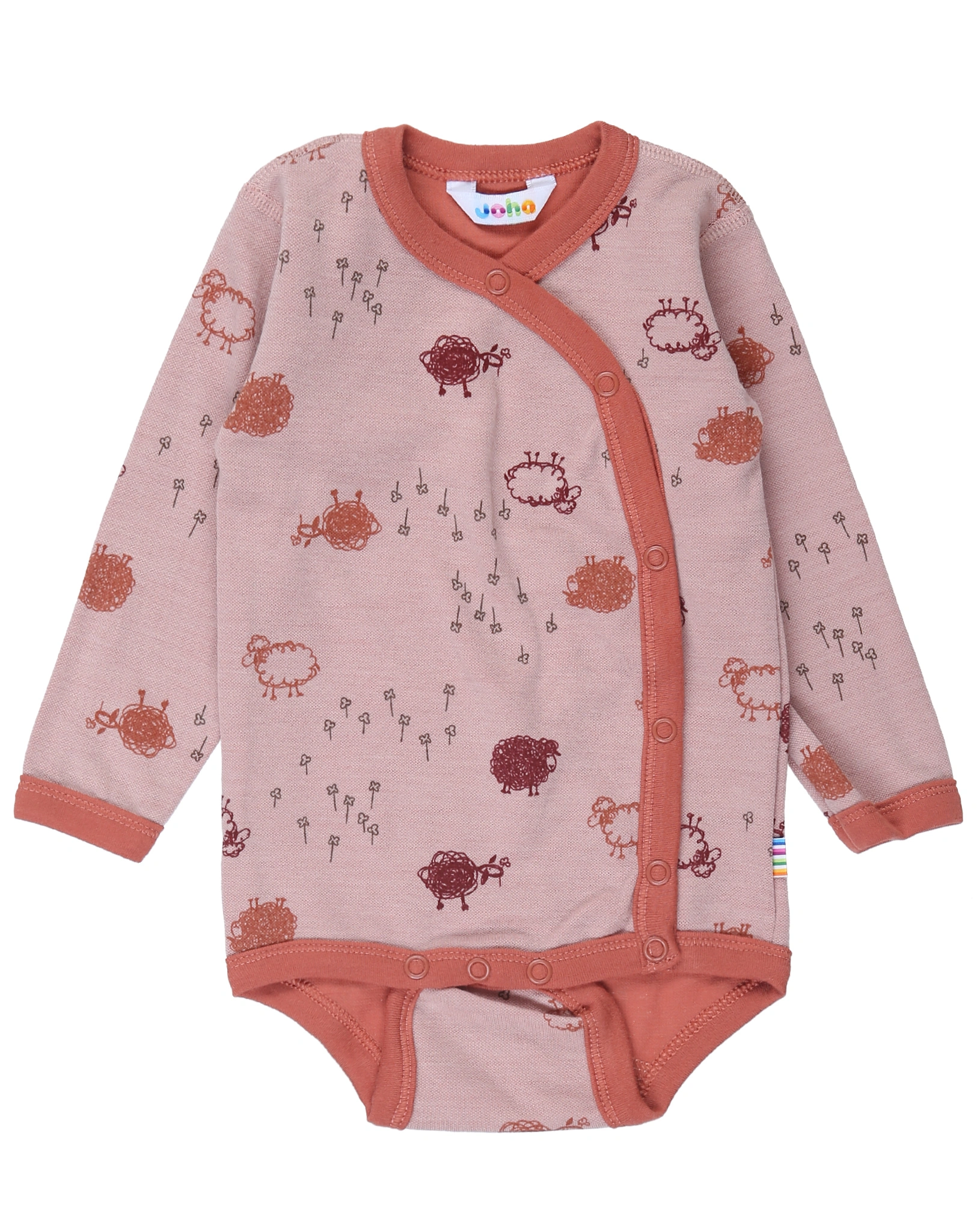 Wickel-Langarmbody 4039 SHEEP AOP in peach