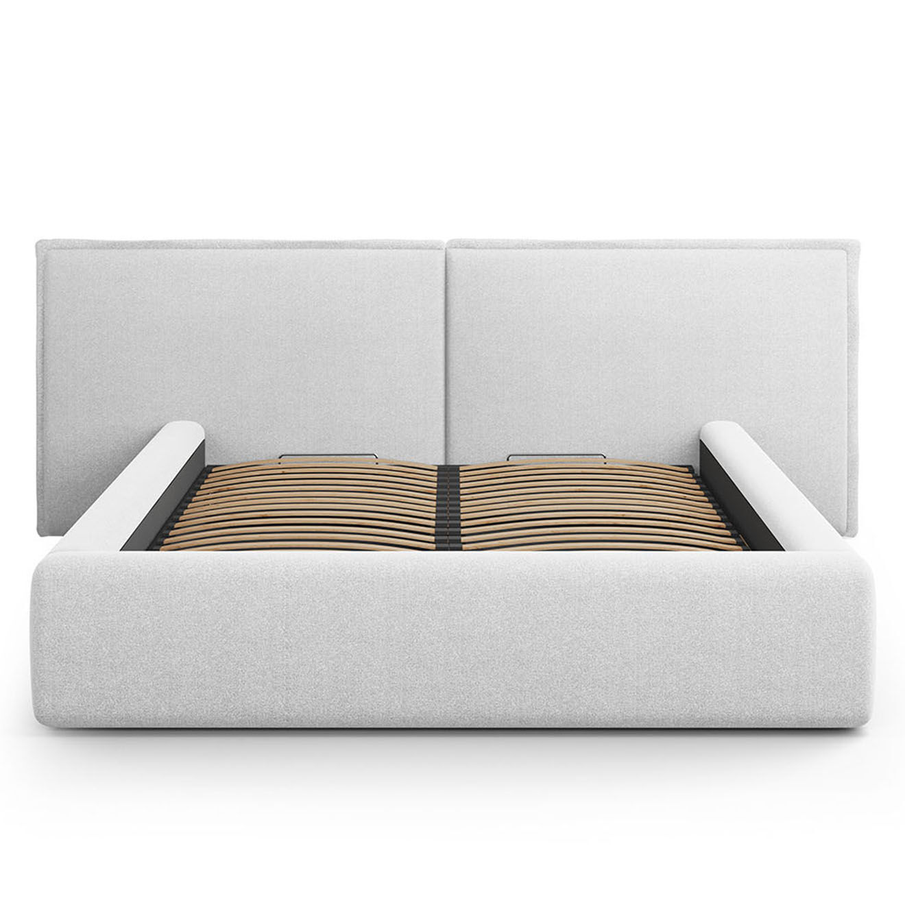 Maison Héritage Lit avec coffre de rangement Tena gris clair froid - 230x300x100 cm