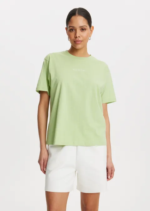 T-shirt met print good things groen (GRN.SA)