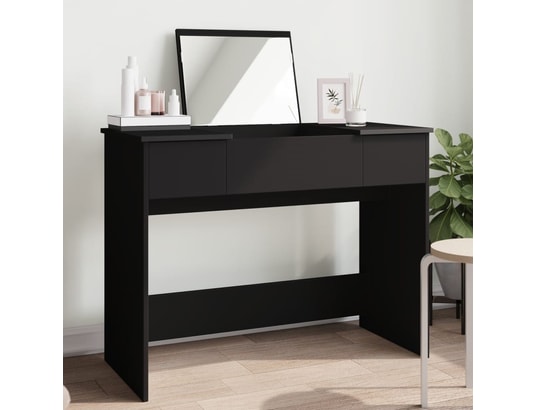 VIDAXL - Coiffeuse avec miroir noir 100x45x76 cm