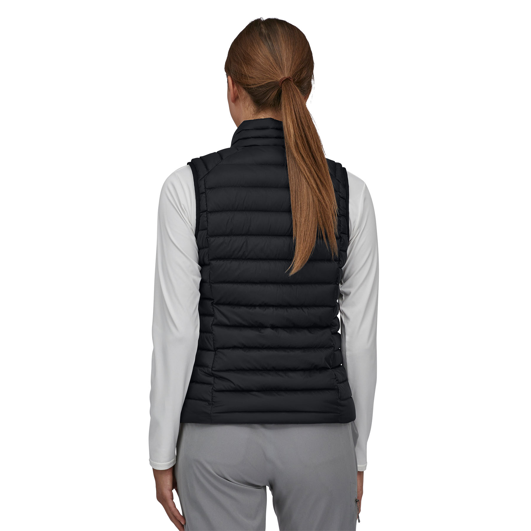 Down Sweater Vest Dame Black