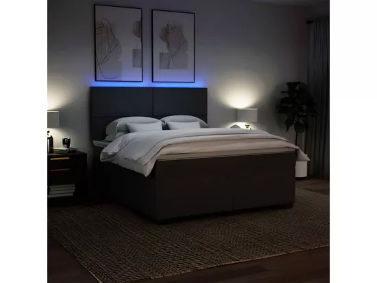 Sommier à lattes de lit avec matelas Gris clair 180x200cm Tissu