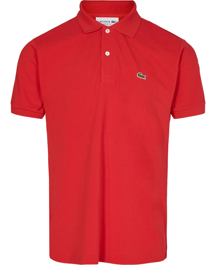 Lacoste SHORT SLEEVED RIBBED COLLAR SHIRT Rød