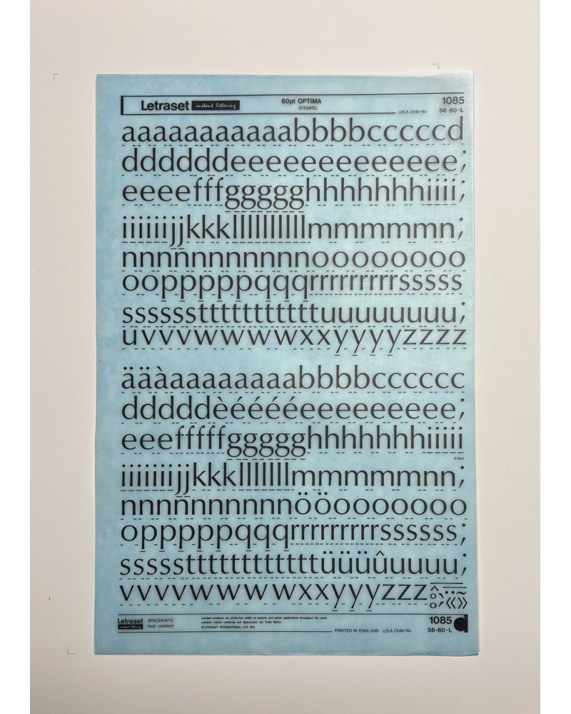 letraset-1085- OPTIMA - 60pt