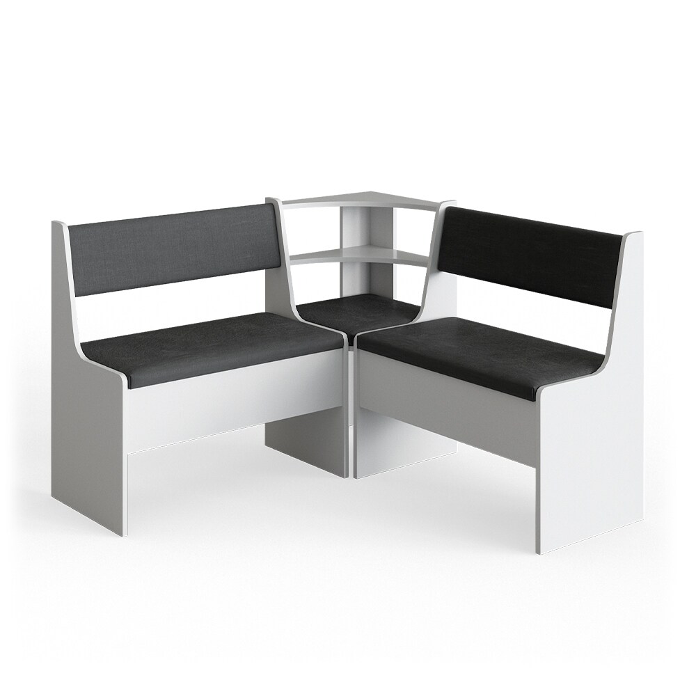 Vicco Eckbankgruppe Roman Weiß 120x120cm Küchenbank Eckbank Sitzgruppe Sitzbank