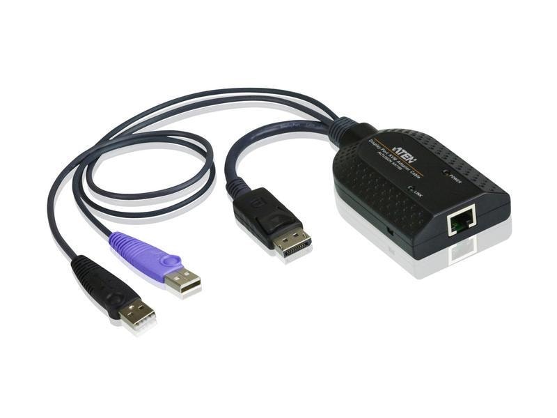 Aten KVM-Kabel KA7169, Displayport&USB USB-DisplayPort-Virtual-Media-KVM-Adapter mit Chipkartenunterstützung