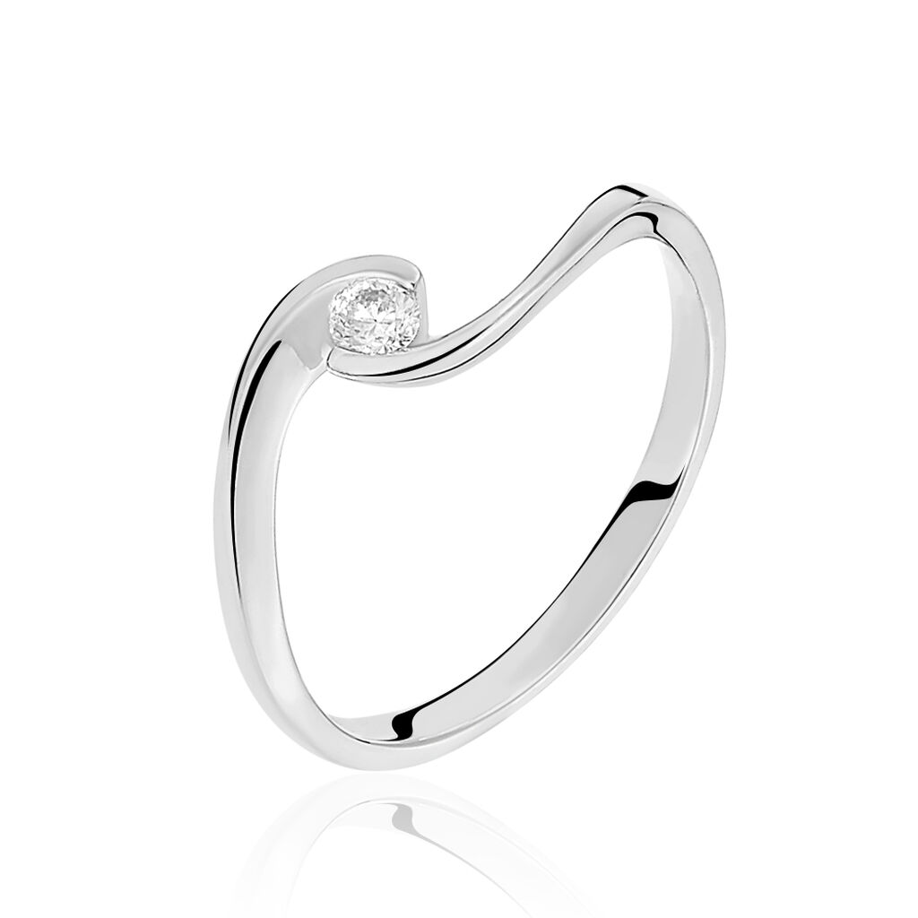 Bague Solitaire Vrille Or Blanc Diamant