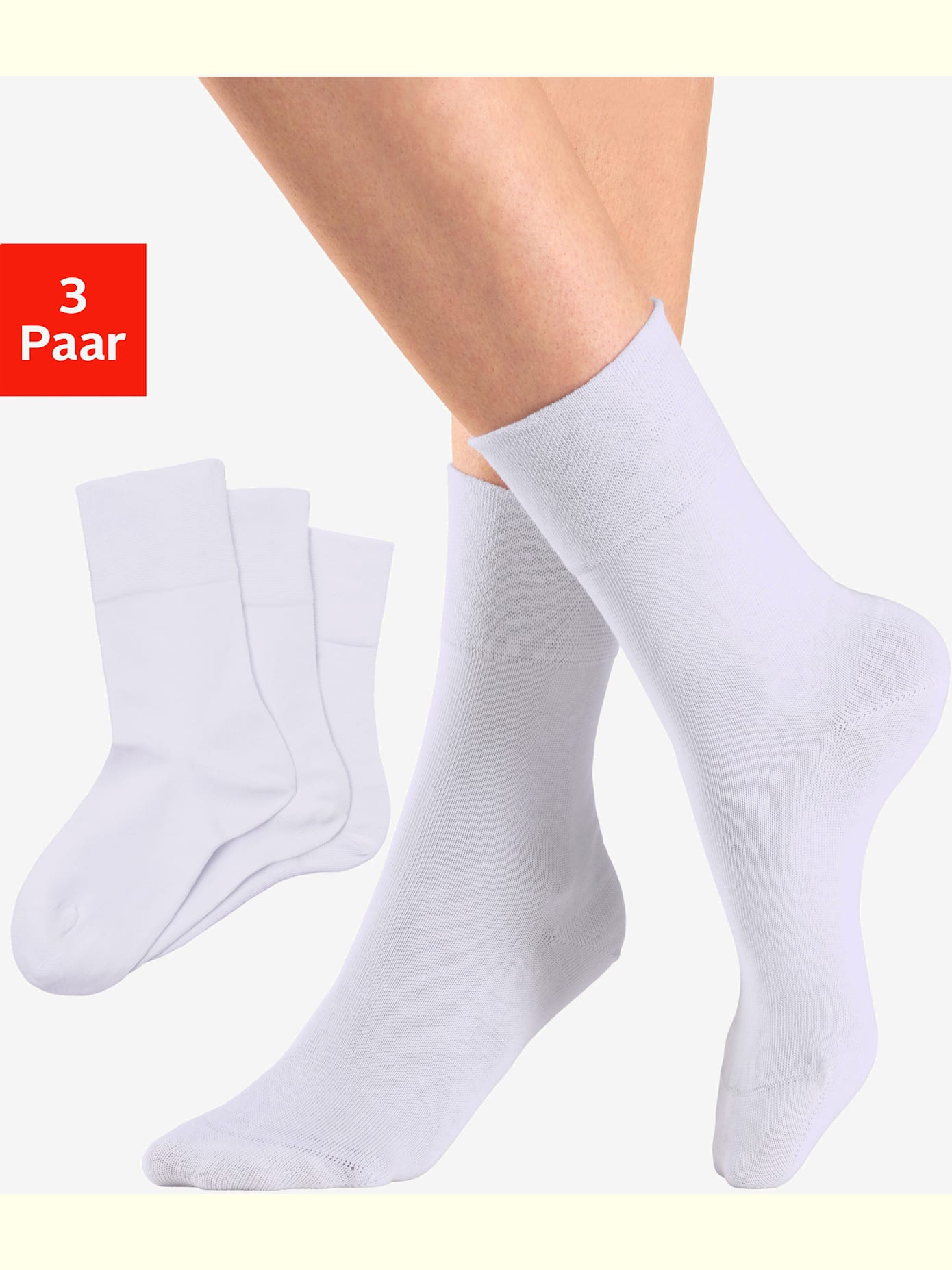 Chaussettes lot de 3 paires de socquettes, adaptées aux diabétiques