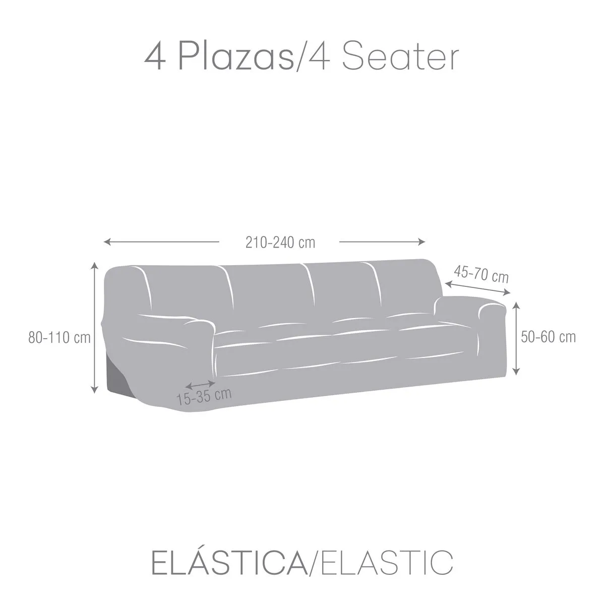 Eysa ULISES Housse de Canapé Blanc 240 cm