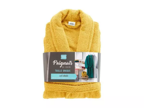 Peignoir confort en coton texture éponge - Jaune - Taille unique