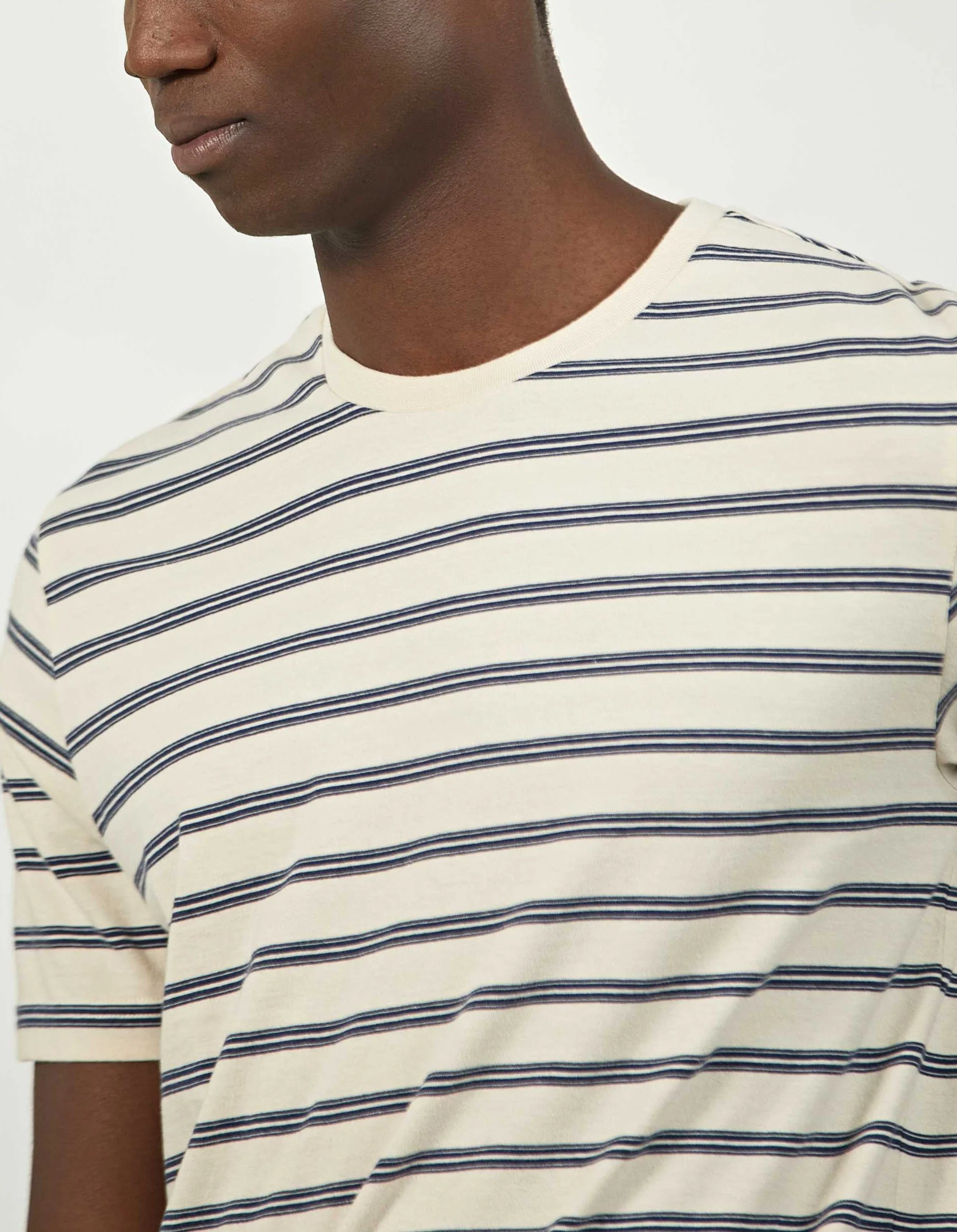 T-Shirt Fred Rayé Ecru Bleu
