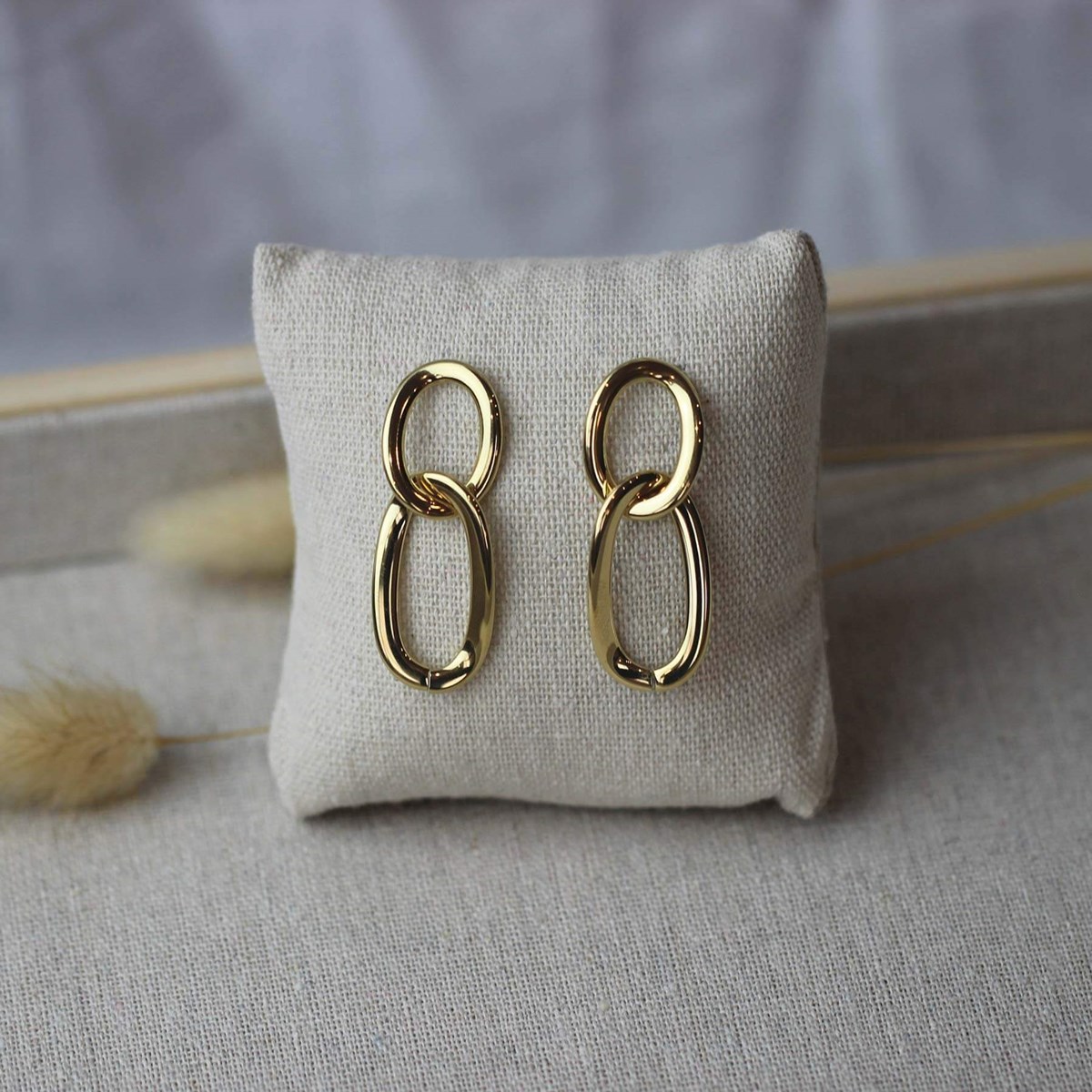 Boucles Maillons acier doré or