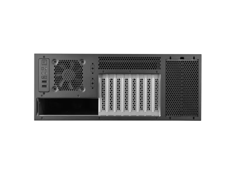 SilverStone RM46-502-I - Rack-monterbar 4U - SSI EEB - ingen strømforsyning (ATX / PS/2) - sort - USB