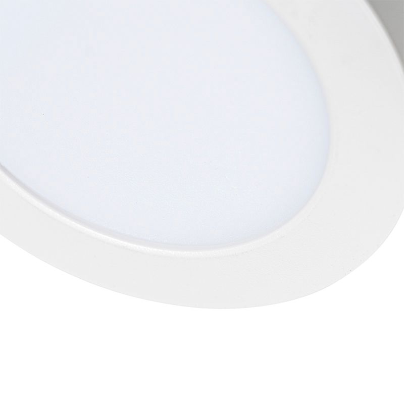 Set van 6 In- of opbouwspot wit 14 cm incl. LED 3 staps dim to warm met dipswitch - Trans