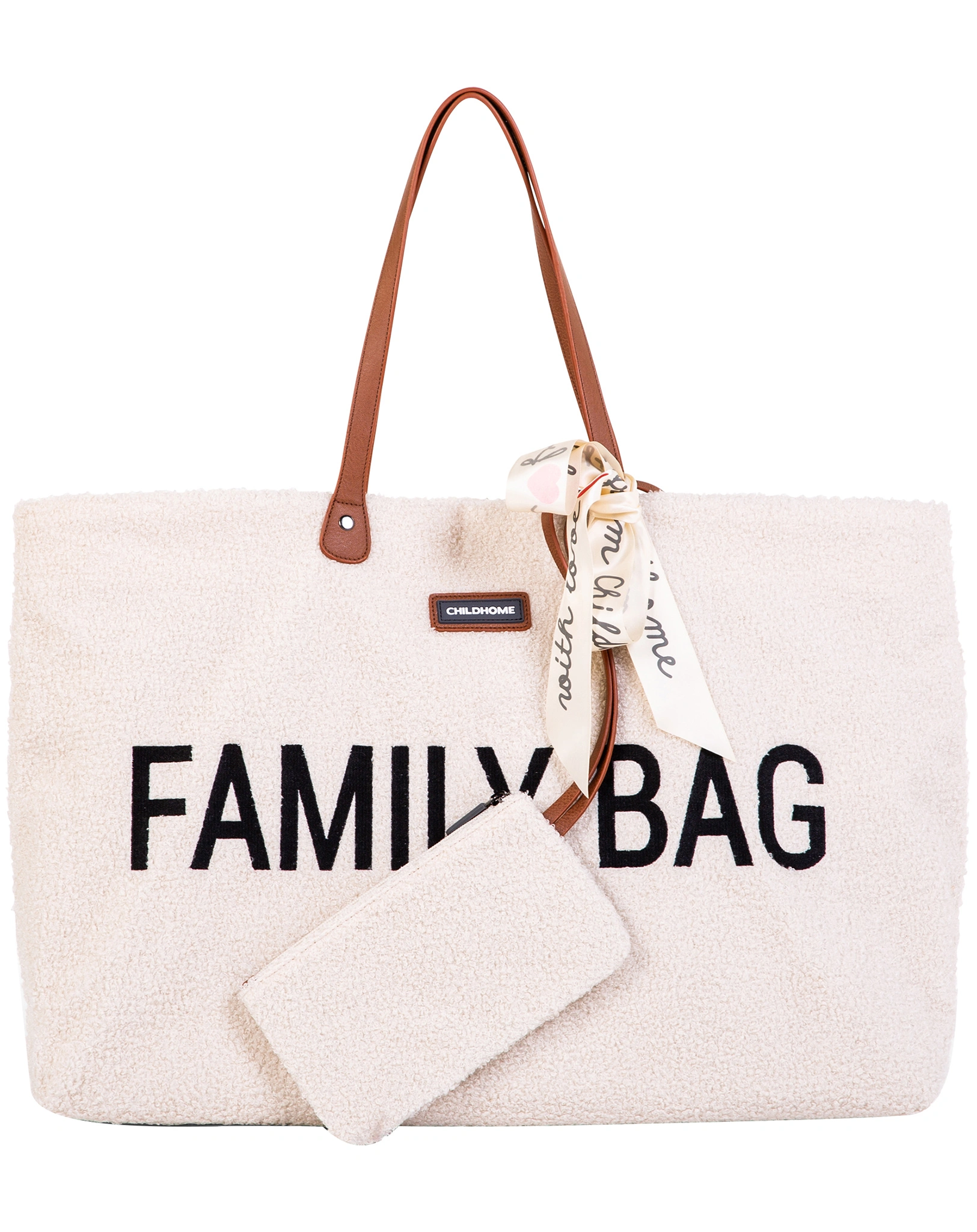 Wickeltasche FAMILY BAG TEDDY (55x18x40) in offwhite