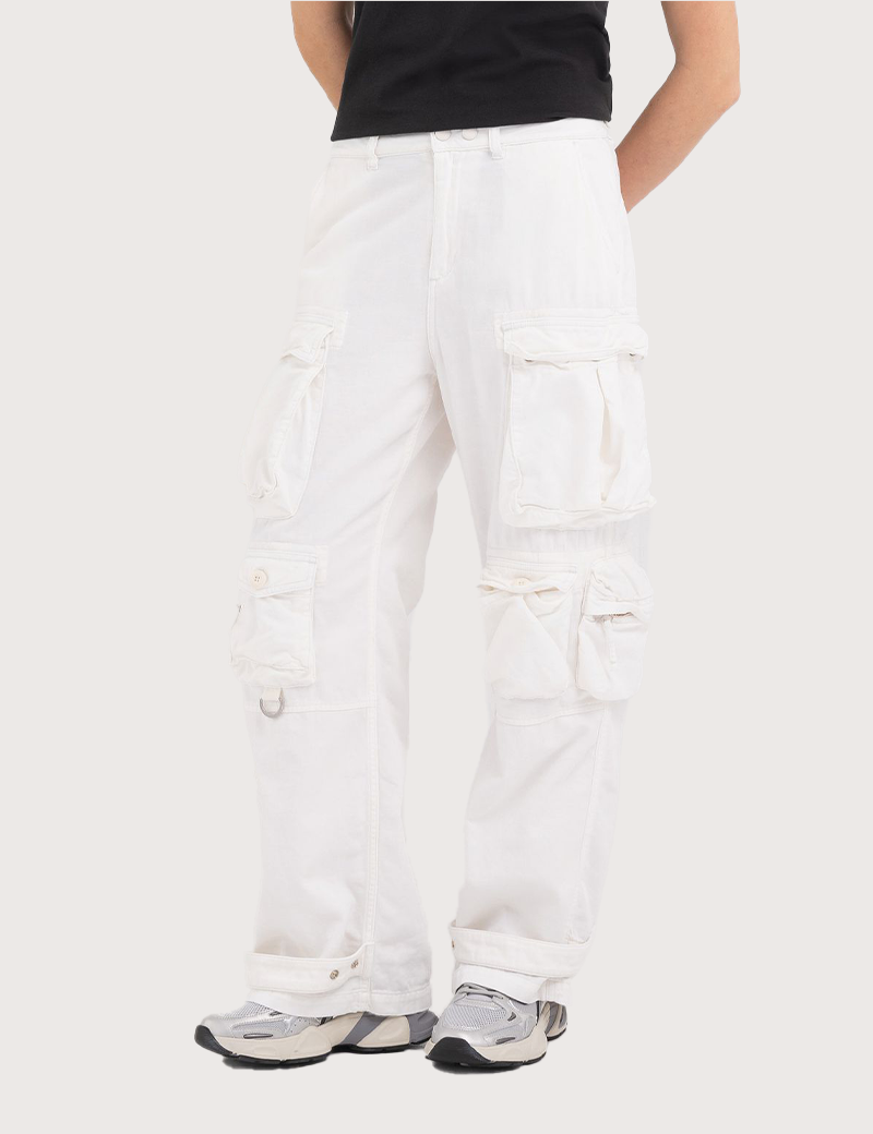 REPLAY PANTALON FEMME COMBAT MILVA BLANC