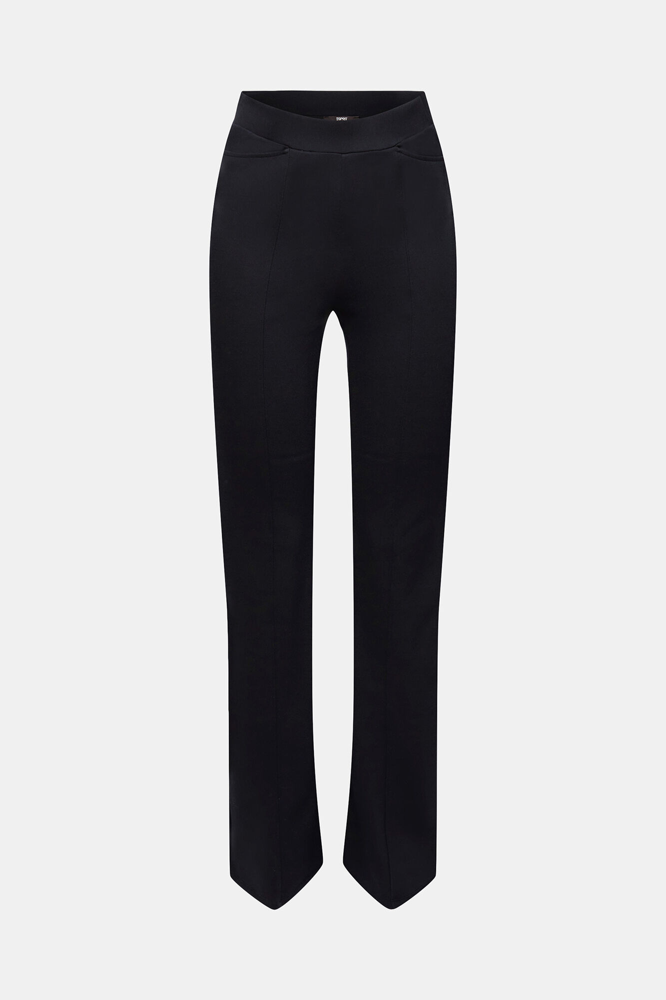 Calça flare romana em malha de viscose - Preta