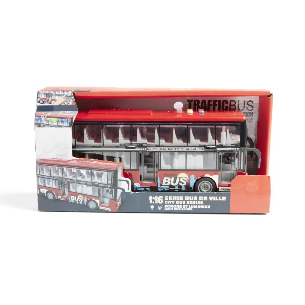 Bus sonore et lumineux double niveau gris