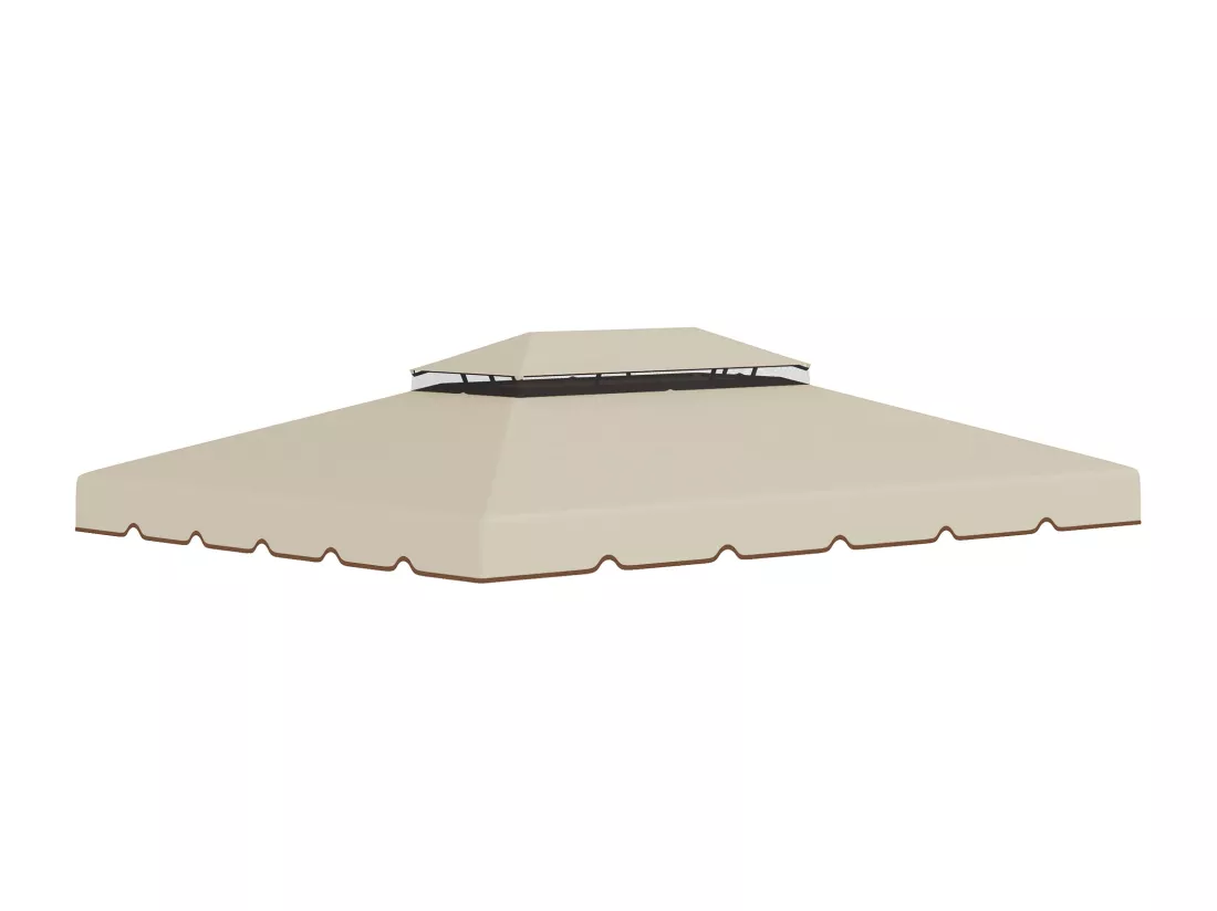 Toile de rechange pour pavillon tonnelle tente 3,90L x 2,90l m polyester haute densité 170 g/m² beige