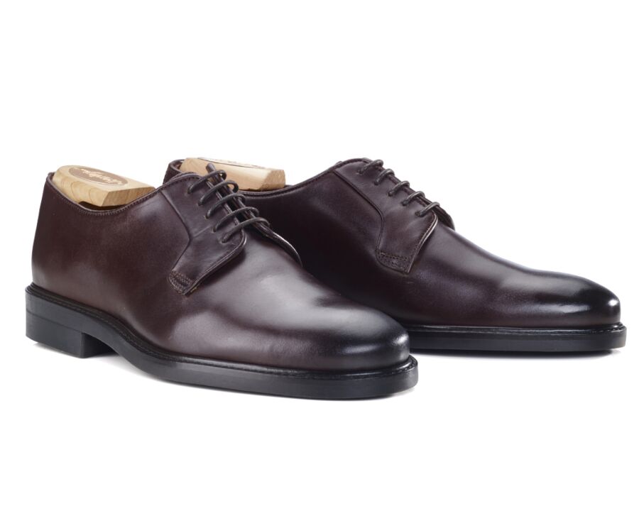 Derbies homme cuir Chocolat Foncé semelle gomme - MONTEREY CLASSIC GOMME CITY