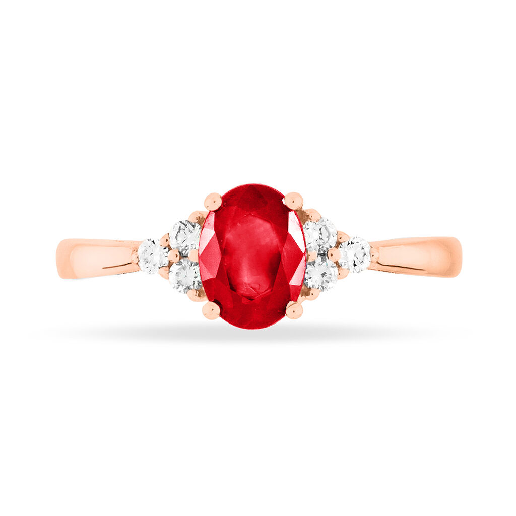 Bague Lea Or Rose Rubis Et Diamant