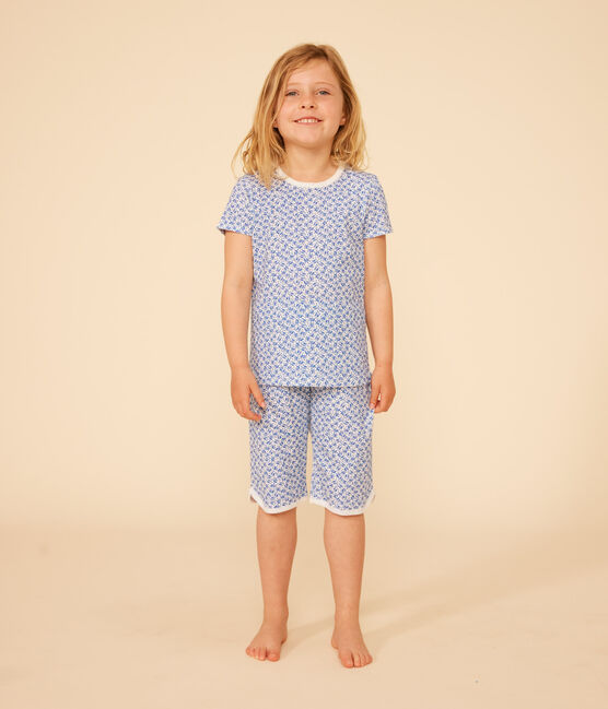 Pyjama capri imprimé fleur en coton enfant