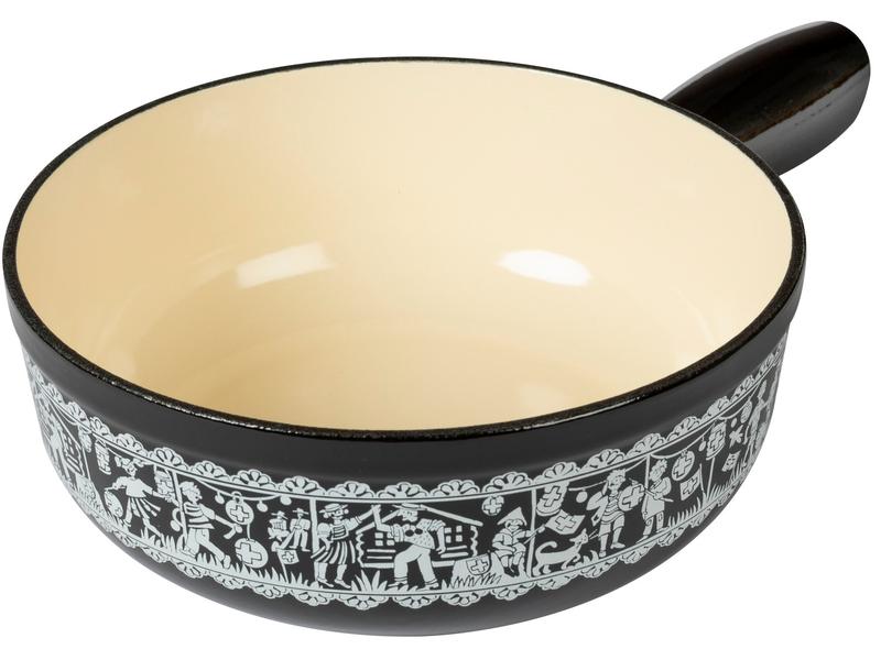Kuhn Rikon Fondue-Caquelon Induktion Bundesfeier Schwarz Schwarze Fonduepfanne