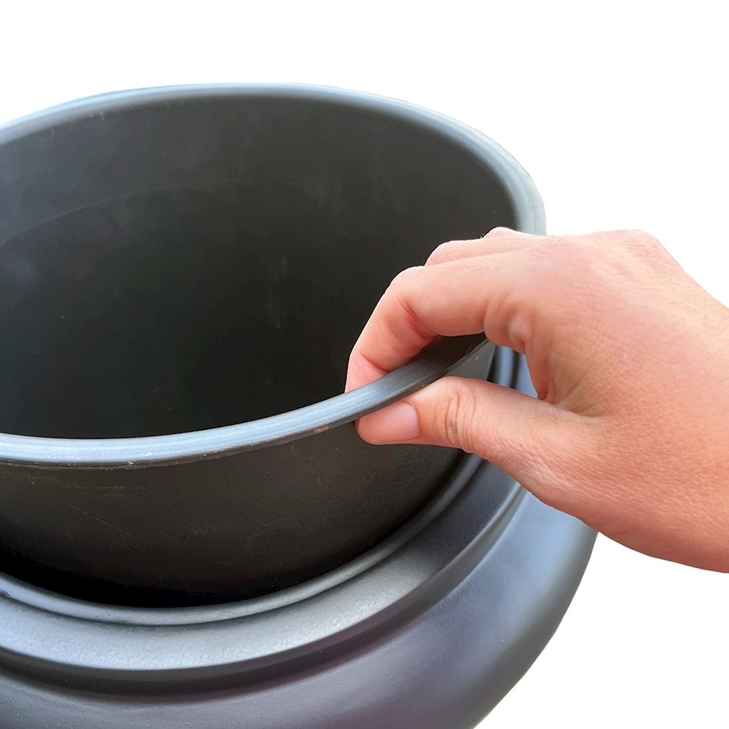 Plantenpot Horsens M rough black Ø37 x H80 cm