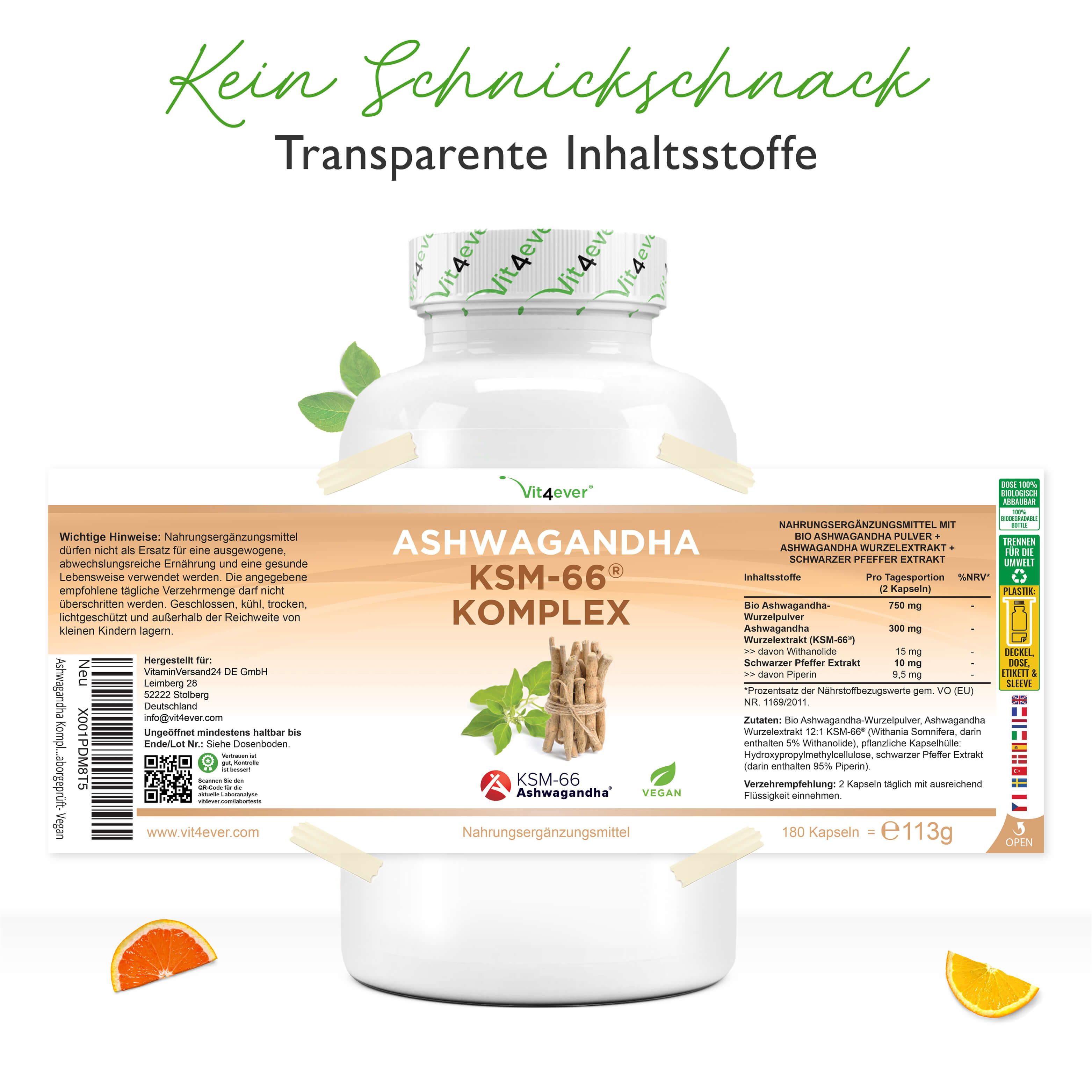 Vit4ever Ashwagandha KSM-66 Komplex